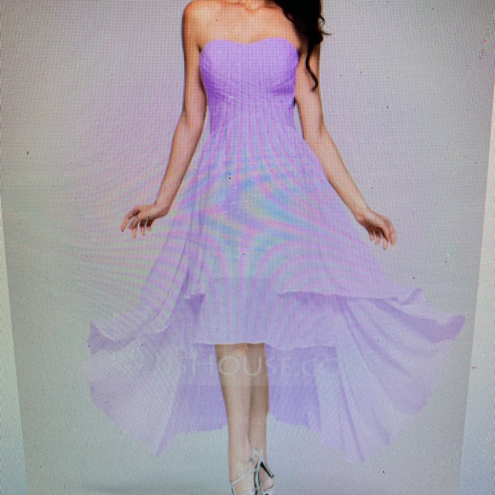 A-line sweetheart chiffon high low ruffled dresses